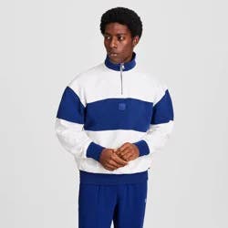 Champion Men's Club Sport Pullover 1/4 Zip French Terry Sweatshirt - Blue Depths XL