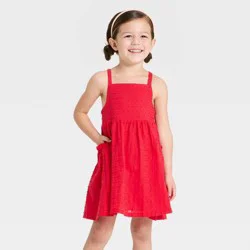 Toddler Girls' Eyelet Dress - Cat & Jack™ Red 18M