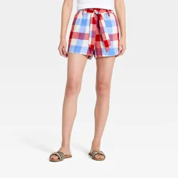 Women's High-Rise Linen Paper Bag Shorts - A New Day™ Red S