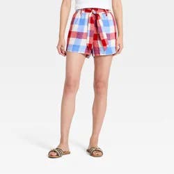 Women's High-Rise Linen Paper Bag Shorts - A New Day™ Red L