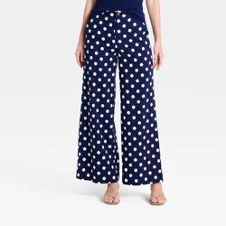 Women's Luxe Linen Trousers - A New Day™ Navy Blue 16
