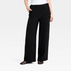 Women's High-Rise Modern Gauze Side-Tie Pants - A New Day™ Black S
