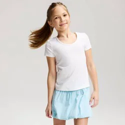 Girls' Short Sleeve Fitted Sporty T-Shirt - Cat & Jack™ White L