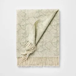 Threshold designed w/Studio McGee Block Print Jacquard Throw Blanket Green - Threshold™ designed with Studio McGee