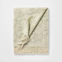Threshold designed w/Studio McGee Block Print Jacquard Throw Blanket Green - Threshold™ designed with Studio McGee