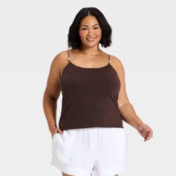 Women's Pearl Compression Cami Top - A New Day™ Brown XXL