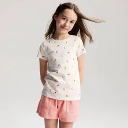 Girls' Short Sleeve Jersey Ice Cream T-Shirt - Cat & Jack™ Cream XS