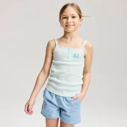 Girls' Lace Trim Henley Tank Top - Cat & Jack™ Light Mint Green S
