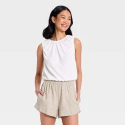 Women's Bubble Hem Tank Top - A New Day™ White S
