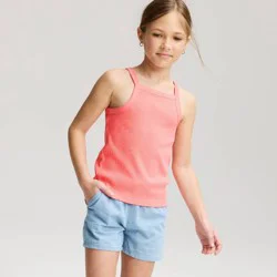 Girls' Washed Ribbed Tank Top - Cat & Jack™ Neon Pink XL