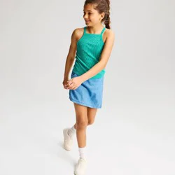 Girls' Washed Ribbed Tank Top - Cat & Jack™ Green L