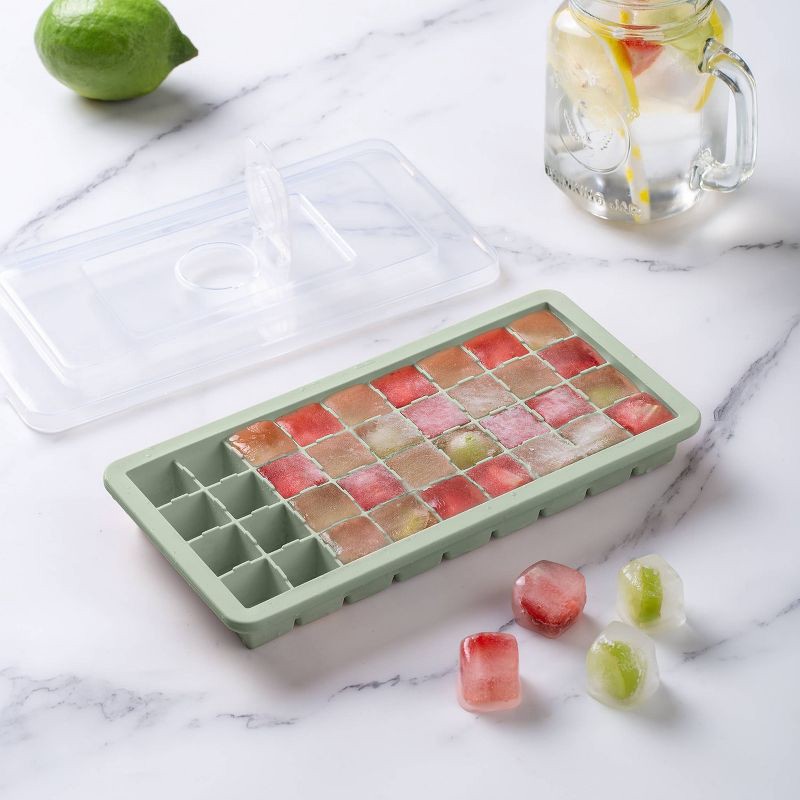 slide 4 of 5, Cook With Color Silicone Ice Tray Green, 1 ct