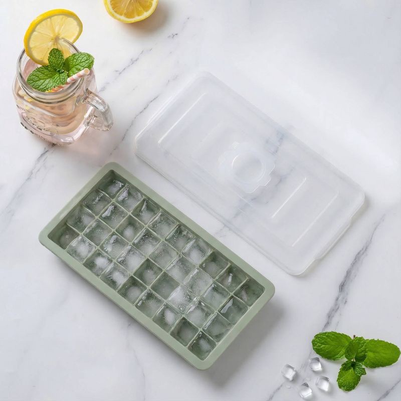 slide 5 of 5, Cook With Color Silicone Ice Tray Green, 1 ct