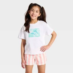 Girls' Short Sleeve Relaxed Fit 'Dolphin' Graphic T-Shirt - Cat & Jack™ White XS
