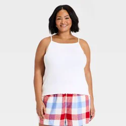 Women's Modern Ribbed Cami Top - A New Day™ White XXL