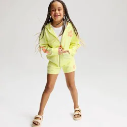 Girls' French Terry Graphic Zip-Up Hoodie Sweatshirt - Cat & Jack™ Lemon Yellow S