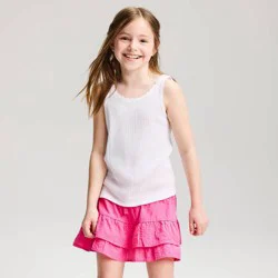 Girls' Ribbed Pointelle Tank Top - Cat & Jack™ White XS