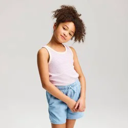 Girls' Ribbed Striped Tank Top - Cat & Jack™ Lilac Purple XS
