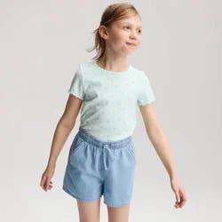Girls' Short Sleeve Fitted Ribbed T-Shirt - Cat & Jack™ Light Mint Green S