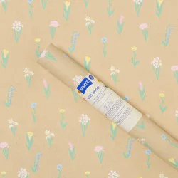 96"x30" Floral Baby Shower Gift Wrapping Paper Natural - Spritz™