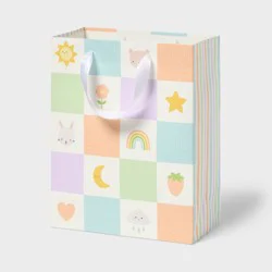 Small Quilt Patterned Baby Shower Gift Bag Colorful - Spritz™