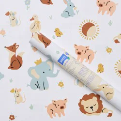 96"x30" Animal Scatter Print Baby Shower Gift Wrapping Paper Colorful - Spritz™
