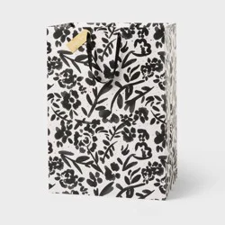 XXL Watercolor Floral Wedding Gift Bag with Tag Black/White - Spritz™