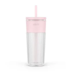 Ello Ava 24oz Glass Straw Tumbler Pink