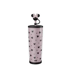Zak Designs 25oz Minnie Mouse SAN Straw Tumbler with Topper Black/Pink