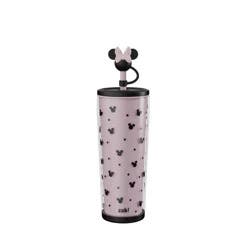 Zak Designs 25oz Minnie Mouse SAN Straw Tumbler with Topper Black/Pink