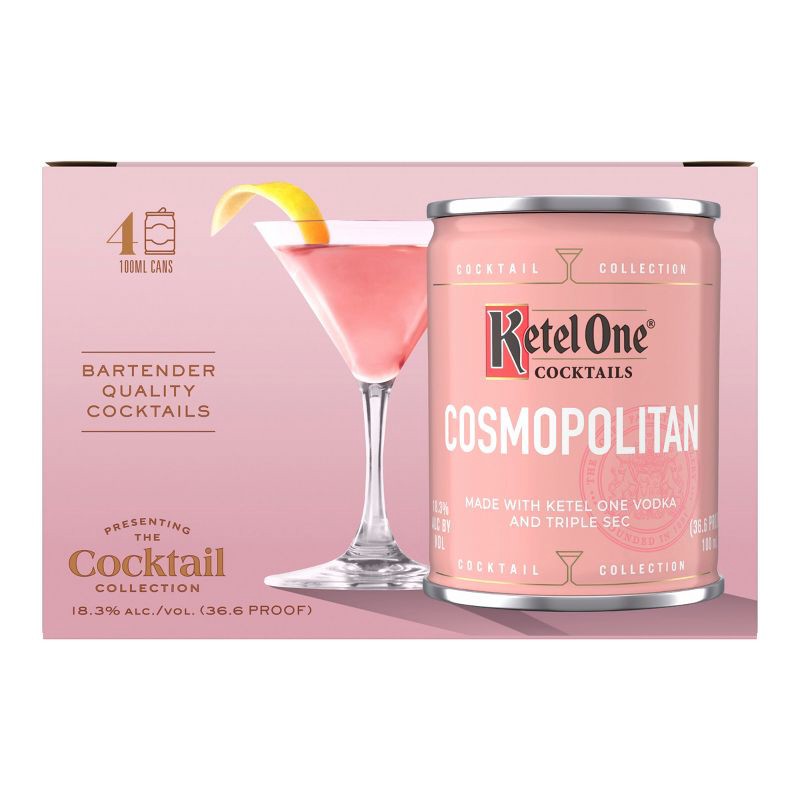 slide 1 of 7, Ketel One Cosmo Cocktail - 4pk/100ml Cans, 4 ct; 100 ml