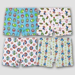 Boys' Super Mario 4pk Cotton Stretch Boxer Briefs - 8