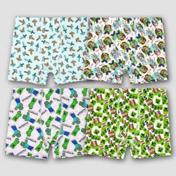 Boys' Minecraft 4pk Cotton Stretch Boxer Briefs - 4