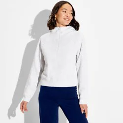 Women's Hooded Collar Quarter Zip-Up Sweatshirt - Wild Fable™ Heather Gray L