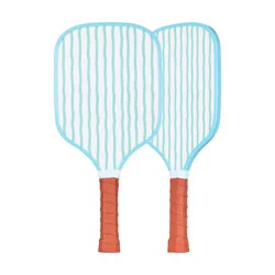 Pickle O'Joe Pickleball Paddle and Ball Set - Blue Wavy Striped