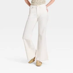 Women's Low-Rise Relaxed Denim Flare Jeans - Universal Thread™ White 12
