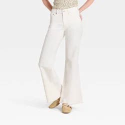 Women's Low-Rise Relaxed Denim Flare Jeans - Universal Thread™ White 12