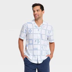 Men's Short Sleeve Twill Camp Collar Shirt - Goodfellow & Co™ White XXL