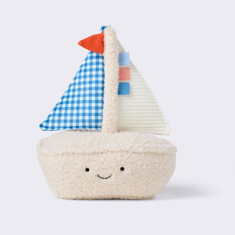 slide 1 of 3, Plush Stuffed Animal Baby Learning Toy - Sail Boat - Cloud Island™, 1 ct