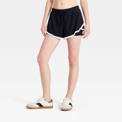 Women's Mesh Crochet Trim Shorts - JoyLab™ Black XXL