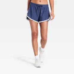 Women's Mesh Crochet Trim Shorts - JoyLab™ Dark Blue S