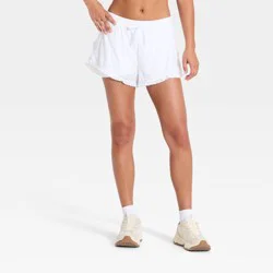 Women's Mesh Crochet Trim Shorts - JoyLab™ White S