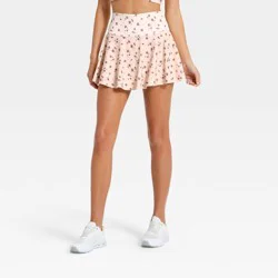 Women's Knit Flowy Skort - JoyLab™ Cream Floral XL