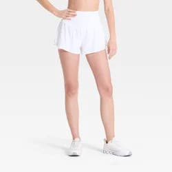 Women's Seamless Waistband Woven Shorts - JoyLab™ White L