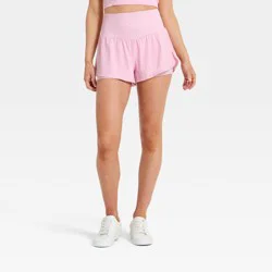 Women's Seamless Waistband Woven Shorts - JoyLab™ Light Pink M