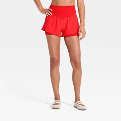 Women's Seamless Waistband Woven Shorts - JoyLab™ Red XL