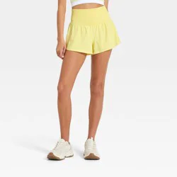 Women's Seamless Waistband Woven Shorts - JoyLab™ Yellow XXS