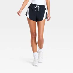 Women's Mesh Colorblock Woven Shorts - JoyLab™ Black XXS
