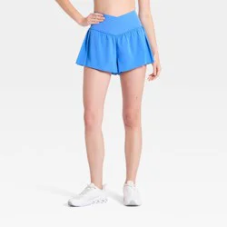 Women's Pleated Side Woven Shorts - JoyLab™ Blue XS