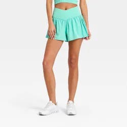 Women's Pleated Side Woven Shorts - JoyLab™ Mint Green XXS